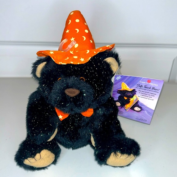 American Greetings Soft Touch Halloween Black Bear with Magnetic 🧲 Paws 🐾 - Picture 1 of 12